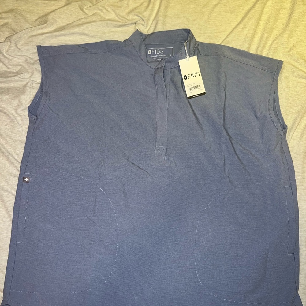 FIGS VAPOR BLUE SMALL RAFAELA TOP